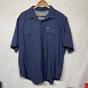 ORVIS Classic Collection Blue Short Sleeve Button Up Shirt Men XXL Lightweight